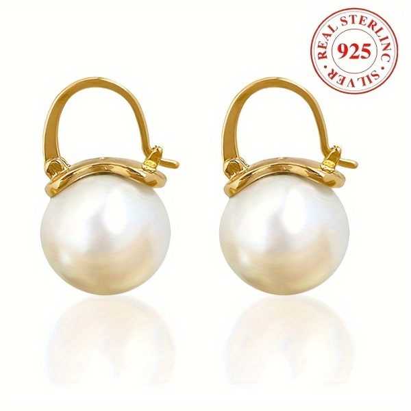 Luxurious Freshwater Pearl Dangle Earrings - Hypoallergenic Sterling 925 Silver, Simple Elegant Style, Perfect for Banquet and Daily Wear, Comfortable to Wear, Nickel-Free, Lead-Free, Long-Lasting Shine