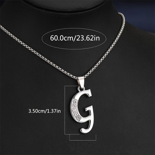 1pc Stylish Stainless Steel Initial Pendant Necklace - Personalize with 26 Letters - Perfect Holiday or Birthday Gift for Her - Image 10