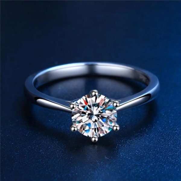 1u002F2u002F3u002F5ct Moissanite Sterling Silver 925 Engagement Ring for Female, Suitable for Banquet Party Official Occasions Anniversary Gift Wedding Ring - Image 3