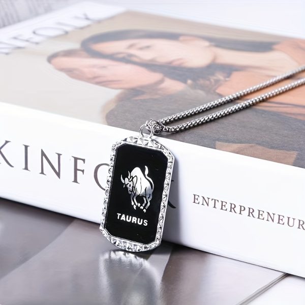1pc Unique Zodiac Pendant Necklace - Laser-Engraved Double-Sided Stainless Steel Chain Necklace with 12 Zodiac Signs, Trendy Hip Hop Design, Perfect for Holiday Party, Father's Day Gift, Men's Accessories, and Birthday Present - Image 15