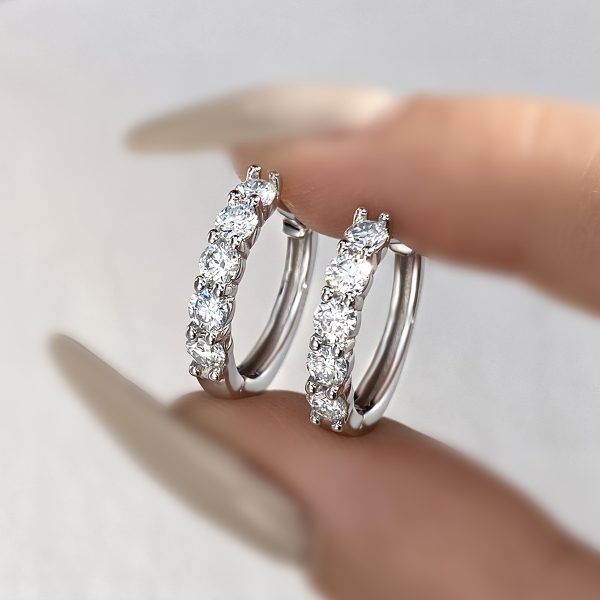 1 Pair Luxurious 925 Sterling Silver Dangle Earrings - Exquisite 0.5CT Moissanite Accents, 0.11oz Hoop Design, Hypoallergenic, Nickel-Free, Perfect for Valentine's Day, Anniversaries, and Bridal Occasions - Image 3
