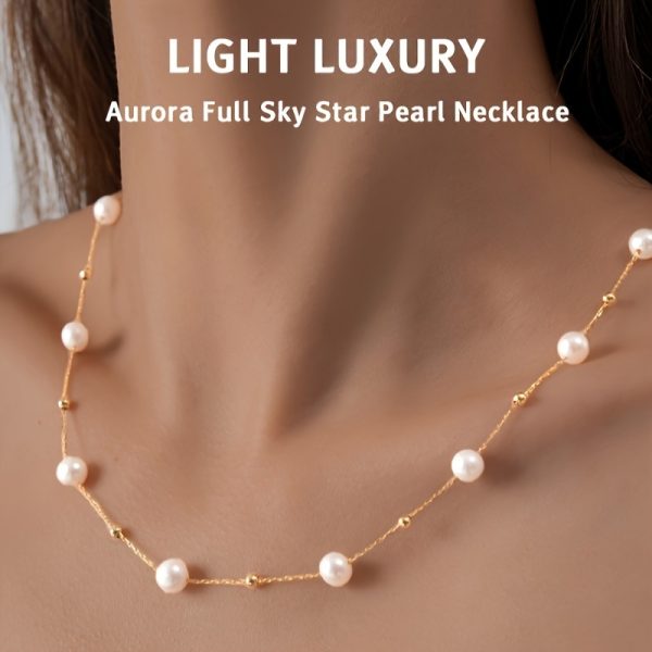 Luxurious Freshwater Pearl Necklace for Women - S925 Sterling Silver Chain with Gift Box, Perfect for Daily Wear, Banquets, Mother's Day Gift, and Commuting - Image 2