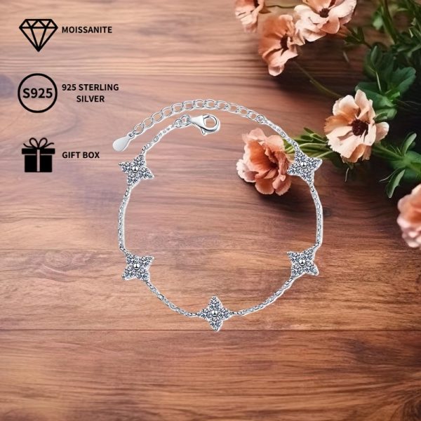 S925 Sterling Silver Moissanite Hexagonal Star Bracelet: Perfect for Mother's Day, Valentine's Day, Travel, Vacation, Birthday Parties, and Family Banquets - Image 5