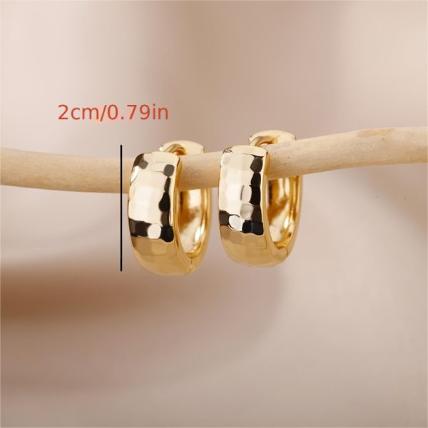 Vintage Leisure Style Stainless Steel Simple Glossy Hoop Earrings for Women Daily Casual Wear - Image 6
