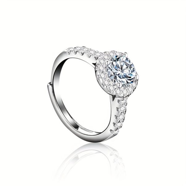 1ct Moissanite Solitaire Ring - Exquisite 925 Sterling Silver Classic Design, Perfect for Engagement, Wedding, Noble Christmas, Birthday Gift for Her, Ideal Symbol of Eternal Love - Image 14