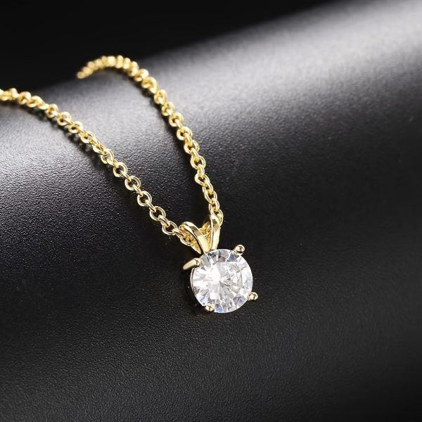 1-2CT Moissanite Pendant Necklace - Luxury 925 Sterling Silver Classic 4 Claw Setting, Ideal Wedding Engagement Gift for Women - Image 2