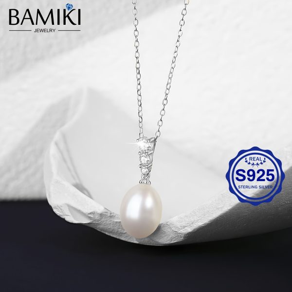 9-10MM 925 Sterling Silver Freshwater Cultured Pearl Necklace And Earrings Set - Image 5