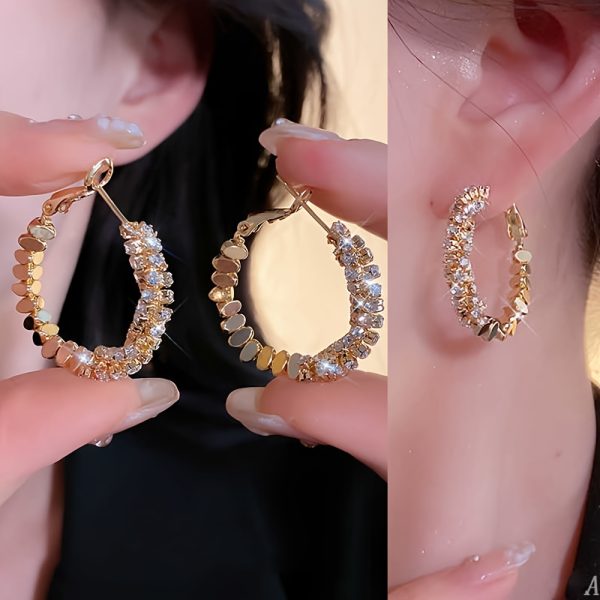 10 Pairs High-end Golden Geometric Ring Ear Hooks, Electroplated Non Fading Luxury Earrings for Mom - Image 2