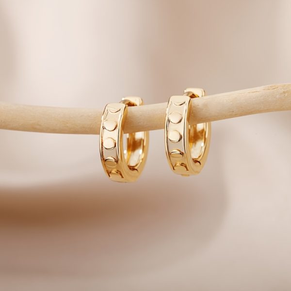Vintage Leisure Style Stainless Steel Simple Glossy Hoop Earrings for Women Daily Casual Wear - Image 11
