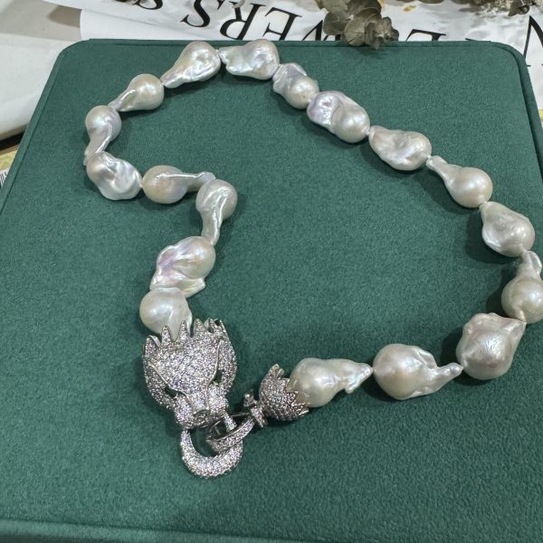 Elegant Baroque Freshwater Pearl Necklace for Women - Large Irregular Pearls, French-Inspired Personalized Collar Chain with Gift Box - Image 7