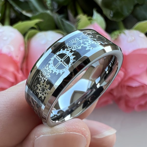 1pc Exquisite Punk Gear Stainless Steel Ring - Durable, Edgy Fashion Accessory for Men - Perfect Gift for Party, Banquet, Holiday, Birthday, Anniversary Celebrations - Image 3
