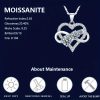 S925 Sterling Silver 1.8 Carat Moissanite Double Heart Pendant Necklace, Elegant And Luxurious Design, Perfect Gift For Women And Couples With Gift Box, 5gu002F0.18oz, Valentine's Dayu002FMother's Dayu002FAnniversaryu002FBirthday Gifts - Image 4