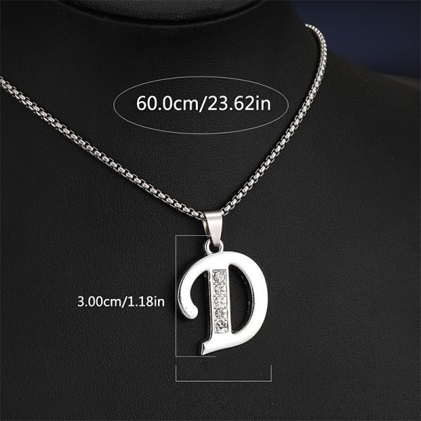 1pc Stylish Stainless Steel Initial Pendant Necklace - Personalize with 26 Letters - Perfect Holiday or Birthday Gift for Her - Image 7
