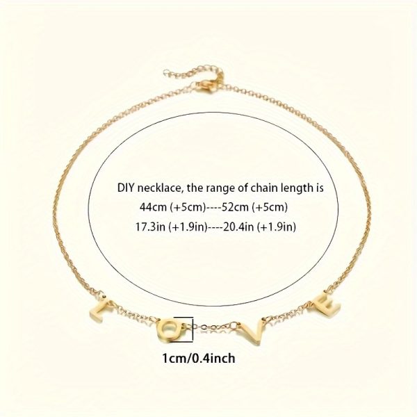 Unique Customizable Stainless Steel Name Pendant Necklace - Personalized Jewelry with English Letter, Golden DIY Initial, Ideal Gift for Women - Image 5