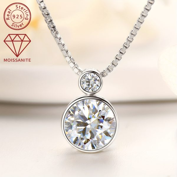 Elegant 14K Golden Plated Moissanite Pendant Necklace 2.1ct Total Synthetic Stones - 925 Sterling Silver Daily & Vacation Jewelry with April Birthstone, Christmas Holiday Theme, Adjustable Chain 45+1.97inch - Image 8