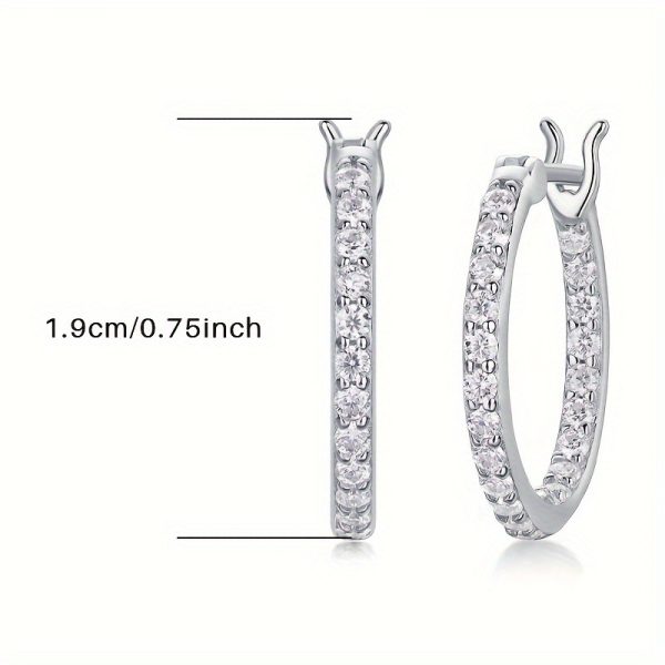 2pcsu002Fpair Moissanite Earrings, 925 Sterling Silver & 18k Gold Plated, Men's And Women's, Earrings, Studs, Jewelry Decoration, Valentine'S Day, Wedding Gift, Anniversary Gift, Birthday Gift - Image 5