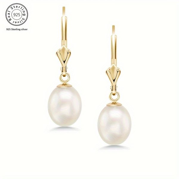 Women's Freshwater Pearl Drop Earrings, 18k Gold Plated Freshwater Pearl Earrings, Suitable For All Occasions, With A Beautiful Gift Box - Image 5