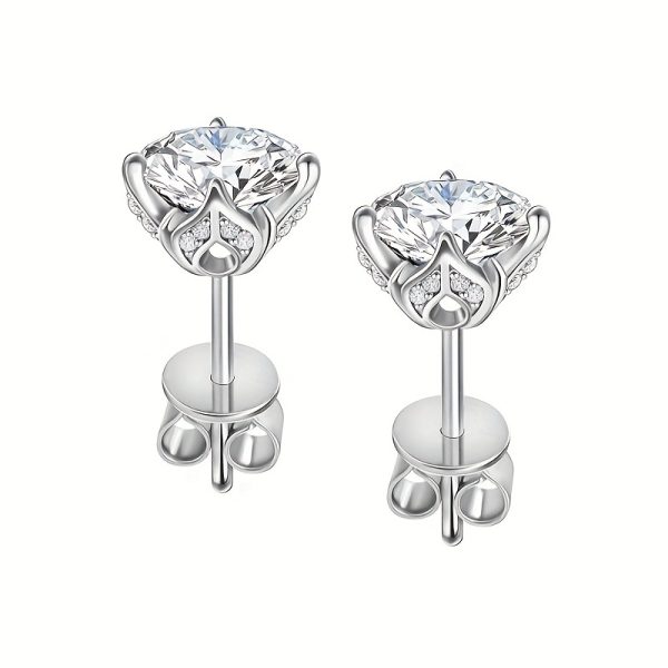 2x 1 Carat Moissanite, 925 Sterling Silver Earrings, Fashion Trend, Classic Style, Casual, Simple, Y2K Creative Design, Gift Box Included, Perfect for Birthday, Anniversary, Valentine's Day, Mother's Day, New Year, Daily Wear, Travel - Image 15