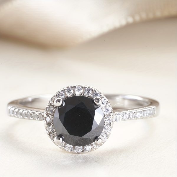 1ct Moissanite Solitaire Ring - Exquisite 925 Sterling Silver Classic Design, Perfect for Engagement, Wedding, Noble Christmas, Birthday Gift for Her, Ideal Symbol of Eternal Love - Image 4