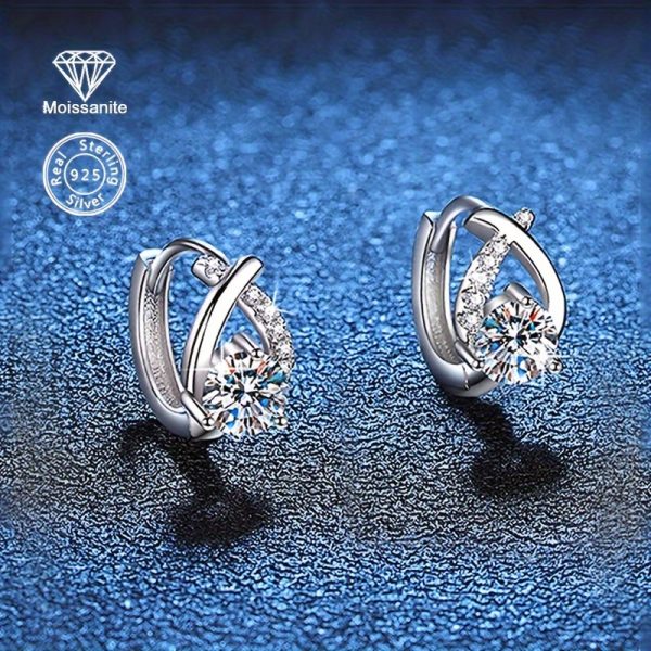 Elegant 0.5 Carat Moissanite Stud Earrings in 925 Sterling Silvery - Perfect for Daily Wear, Parties & Gifts | BLOVEMEE - Image 3