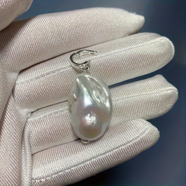 Elegant Baroque Freshwater Pearl Pendant Necklace for Women, 925 Sterling Silver Clasp, Versatile Detachable Design, Fashion Theme, Suitable for Ages 18+, Gift Box Included - Image 5
