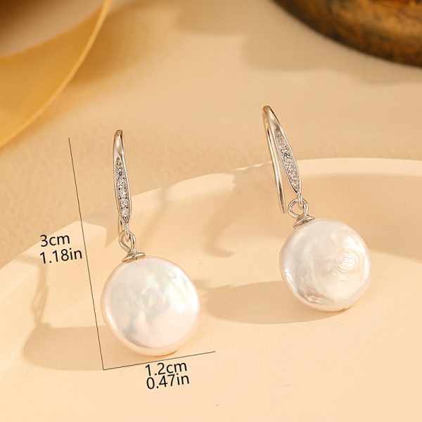 Sterling 925 Silver Freshwater Pearl Dangle Earrings - Hypoallergenic, Elegant, Simple, and Daily Casual Jewelry for Sensitive Skin - Perfect for Any Occasion - Image 5