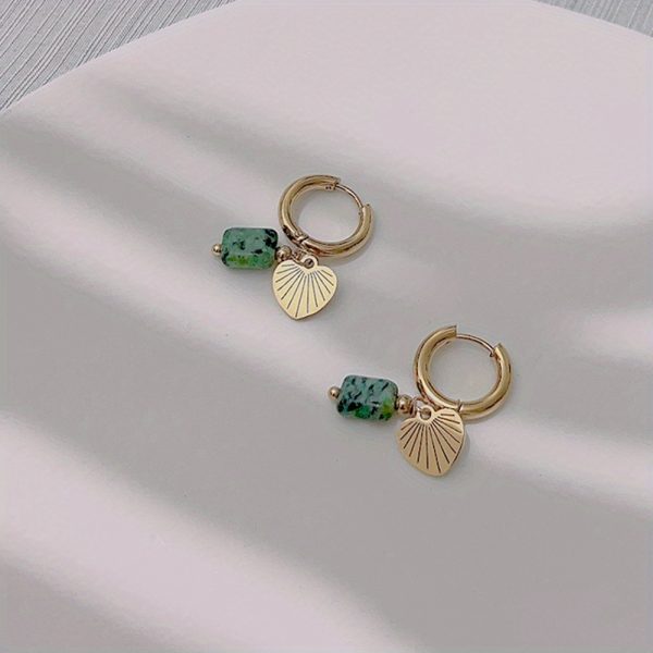 Unique Natural Stone Pendant - Drop & Dangle Earrings with Boho Elegant Design, Stainless Steel Jewelry, Trendy Gift for Women, Handcrafted Irregular Shape, Hypoallergenic, Nickel-Free, and Durable - Image 9