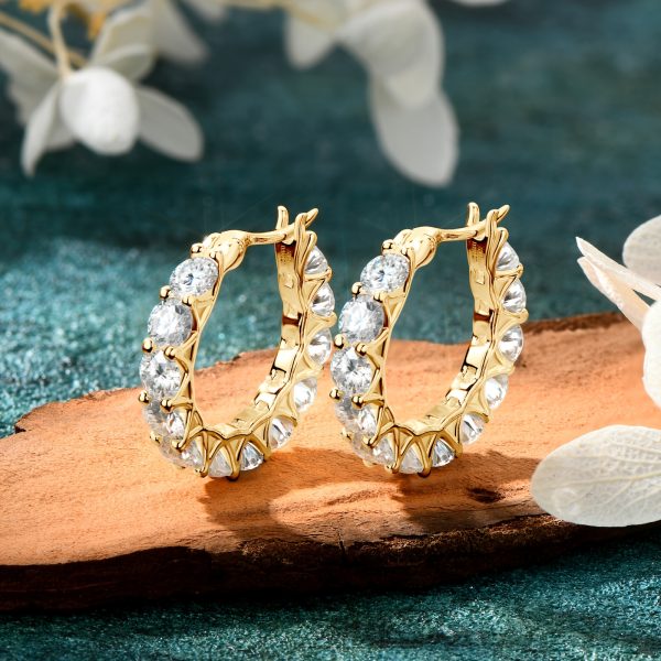 1 Pair Luxury Moissanite Huggie Hoop Earrings - S925 Sterling Silver, Sparkling, Daily Wear, Festival Gift, Women's Jewelry - Hypoallergenic, Nickel-Free, Durable, Shining, Elegant Accessories - Image 8