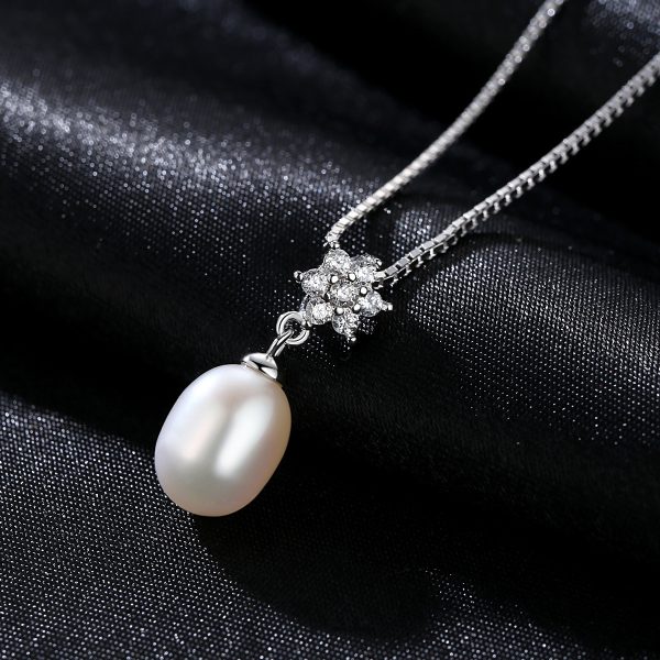 S925 Silver Natural Freshwater Pearl Necklace For Women Accessories Romantic Valentine's Day Gifts - Image 3