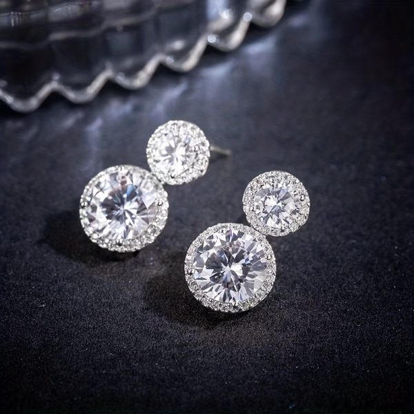 2.5 CT + 2.5 CT Dazzling Moissanite Drop Earrings - Sterling 925 Silver Luxury Stud Earrings with Exquisite Design for Romantic Lovers - Ideal Anniversary Gift - Image 4