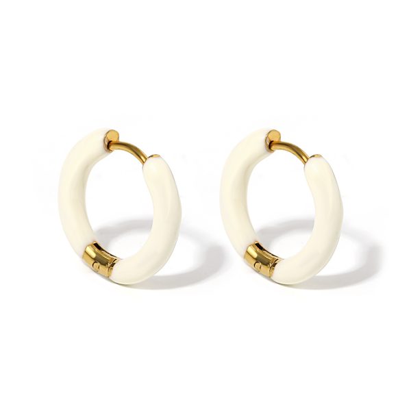 1Pair 18mm Stainless Steel Hoop Earring Stackable - Trendy Dopamine Color Jewelry For Unisex Women Men - Image 3