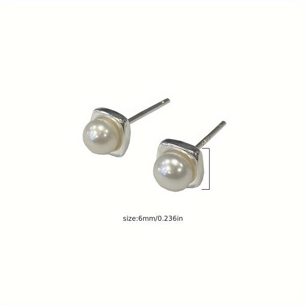 1gu002F0.04oz S925 Sterling Silver Freshwater Pearl Luxury Stud Earrings - Classic Exquisite Ear Jewelry Accessories for Women - Hypoallergenic, Nickel-Free, Durable, and Timeless Designs - Image 4