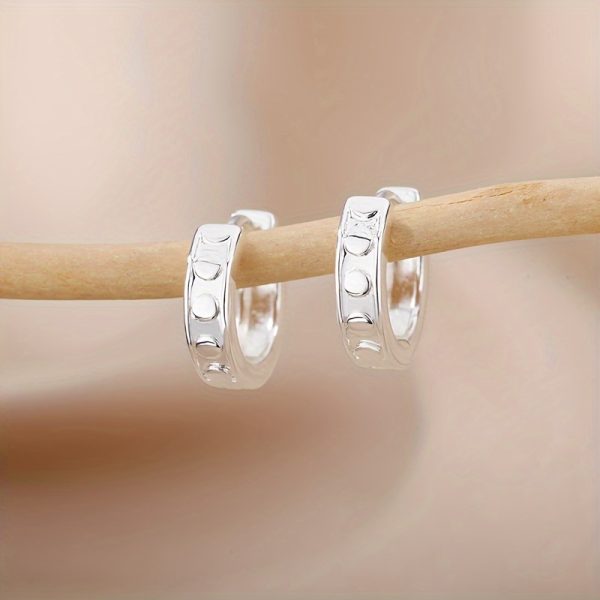 Vintage Leisure Style Stainless Steel Simple Glossy Hoop Earrings for Women Daily Casual Wear - Image 17