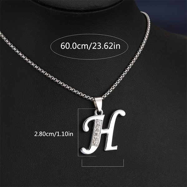 1pc Stylish Stainless Steel Initial Pendant Necklace - Personalize with 26 Letters - Perfect Holiday or Birthday Gift for Her - Image 11