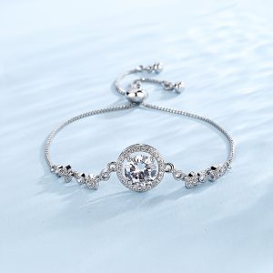 Moissanite Bracelet for Women 925 Sterling Silver, Dainty Link Bracelet Valentine's day Birthday Jewellery Gift for Women Girls Her, Moissanite Diamond Tennis Bracelet Fashion Jewelry,