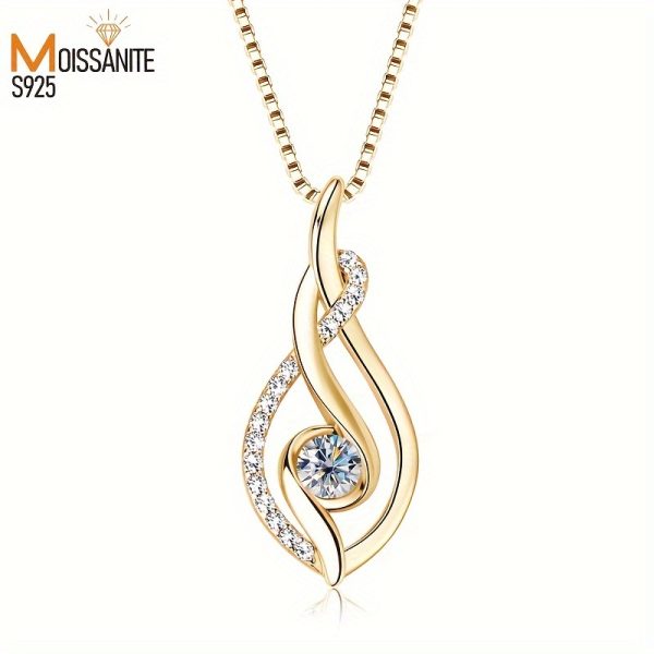 1 piece fine craftsmanship 18k gold plated 925 sterling silver main stone 0.25 carat high quality moissanite fine ladies fashion necklace engagement wedding confession anniversary send friends send loved ones family mother's day gift