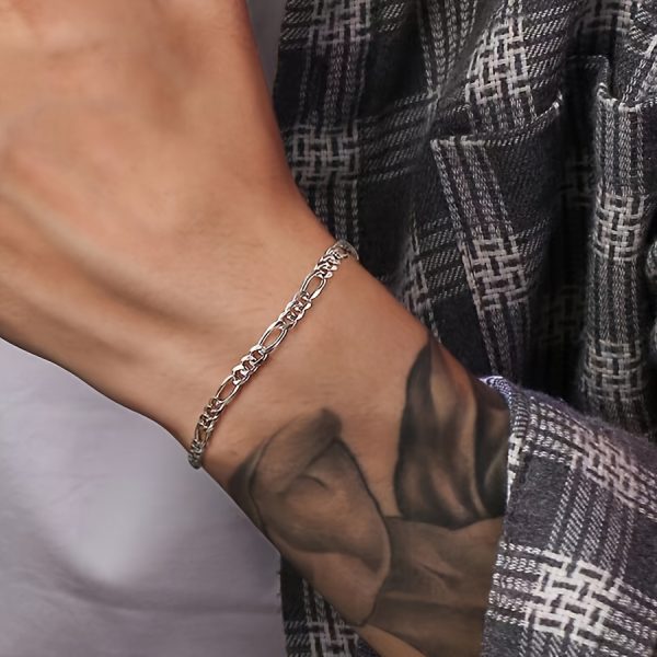 1pc Stainless Steel Chain Bracelet - Fashionably Cool Hip Hop Inspired Chain Link Design for Everyday Wear, Unisex for Men and Women, Perfect Gift for Fathers Day, Birthdays, or Any Special Occasion - Image 11