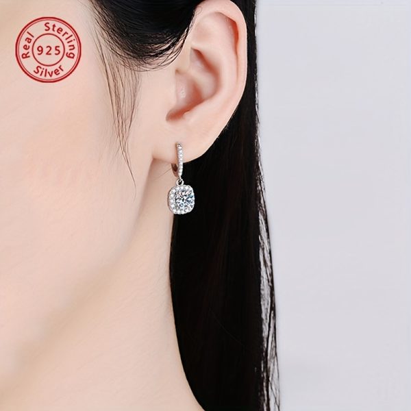 Elegant 0.5 Carat Moissanite Stud Earrings in 925 Sterling Silvery - Luxurious & Versatile for Parties, Vacations, and Everyday Chic - Perfect Gift for Valentine's Day, Christmas, Birthdays - Image 2