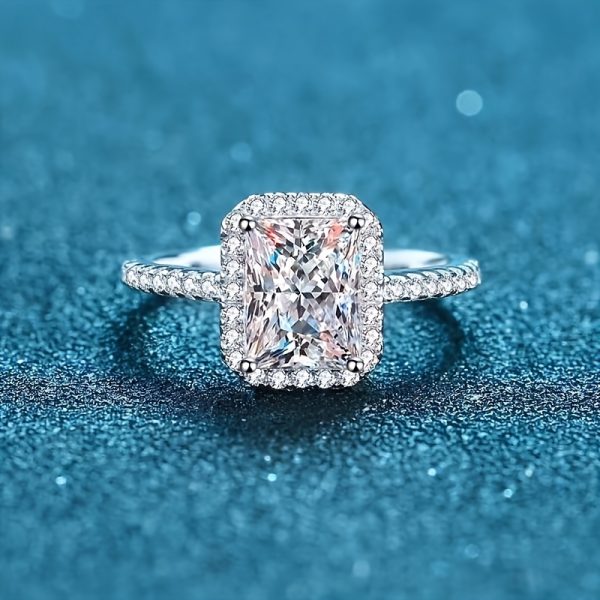 1pc S925 Silver 18K Gold Plated 1-2Carat Moissanite Ring Wedding Anniversary Gift - Image 4