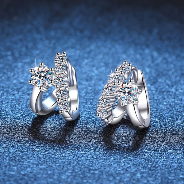 925 sterling silver 0.3 carat * 2 moissanite earrings for men and women couples hip-hop rock design Mother's Day Valentine's Day birthday anniversary New Year gift jewelry daily wear travel with gift box about 3g - Image 7