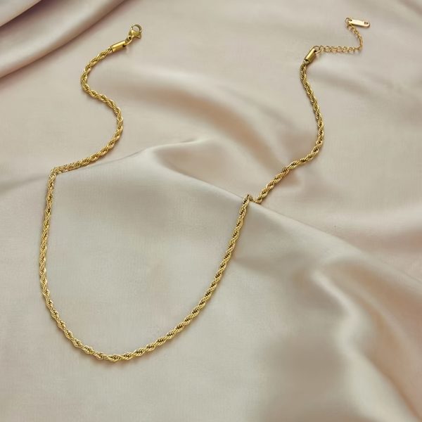2pcs Gold Plated Stainless Steel Necklace Bracelet Set, Elegant Simple Design, Retro Trendy Versatile Jewelry, Women Couple Street Daily Commute Wedding Holiday Party Accessory - Image 3