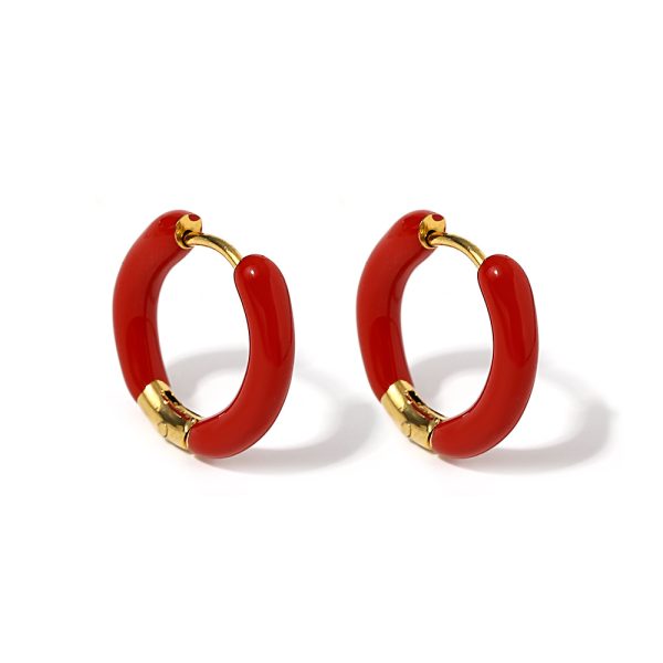 1Pair 18mm Stainless Steel Hoop Earring Stackable - Trendy Dopamine Color Jewelry For Unisex Women Men - Image 17