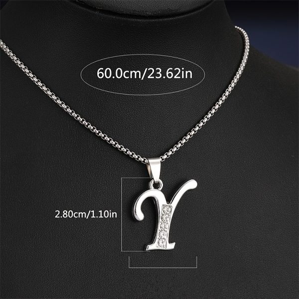 1pc Stylish Stainless Steel Initial Pendant Necklace - Personalize with 26 Letters - Perfect Holiday or Birthday Gift for Her - Image 28