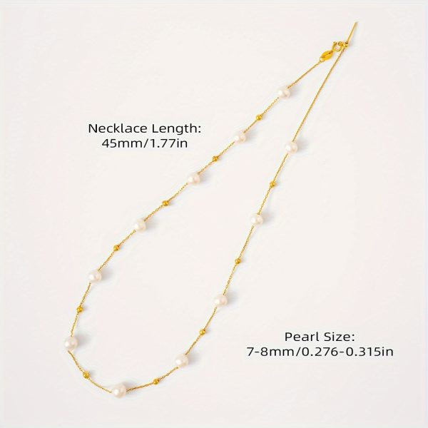 Luxurious Freshwater Pearl Necklace for Women - S925 Sterling Silver Chain with Gift Box, Perfect for Daily Wear, Banquets, Mother's Day Gift, and Commuting - Image 7