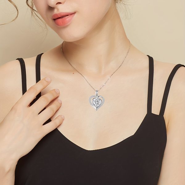 3Ct Moissanite Heart-Shaped Pendant Necklace - Exquisite 925 Sterling Silver Clavicle Chain, Hypoallergenic, Nickel-Free, Durable, Sparkling Gemstone, Perfect for Women, Wife, Girlfriend, Daughter, Mother's Day, Anniversary, Wedding, Birthday Gift - Image 3