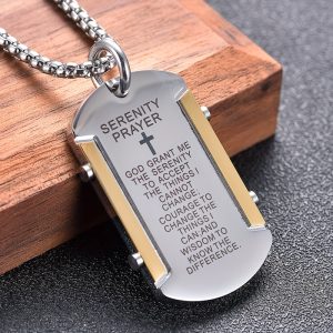 Unique Stainless Steel Cross Pendant Necklace - Durable Hip-Hop Military Tag Design, Anti-Scratch, Water Resistant, Perfect for Men and Women, Everyday Wear, Gift Idea