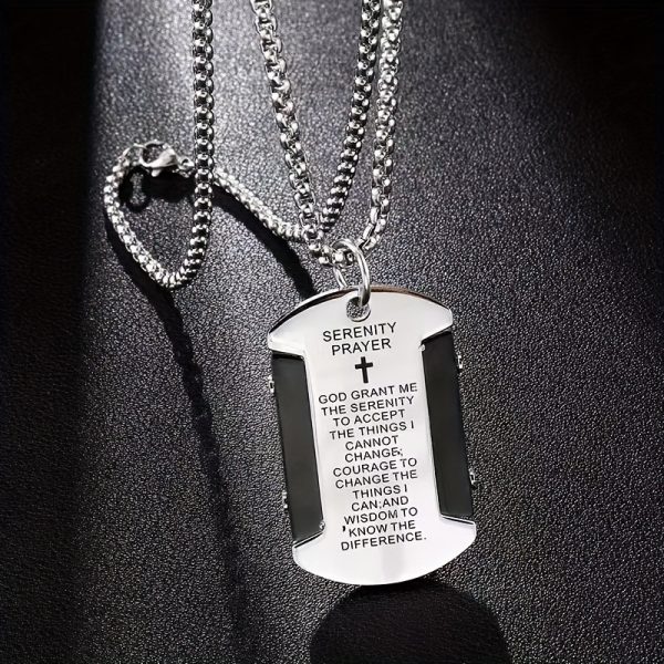 Unique Stainless Steel Cross Pendant Necklace - Durable Hip-Hop Military Tag Design, Anti-Scratch, Water Resistant, Perfect for Men and Women, Everyday Wear, Gift Idea - Image 5