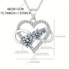 S925 Sterling Silver 1.8 Carat Moissanite Double Heart Pendant Necklace, Elegant And Luxurious Design, Perfect Gift For Women And Couples With Gift Box, 5gu002F0.18oz, Valentine's Dayu002FMother's Dayu002FAnniversaryu002FBirthday Gifts - Image 6