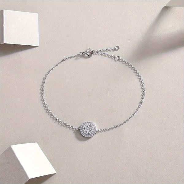 JIUZUAN Moissanite Diamond Round Link Bracelet, 0.36 CT Lab Grown Women's Sterling Silver Charm Bracelet With 7 Layers White Gold Plated Sparkling Bracelets Gifts For Women Mother - Image 7