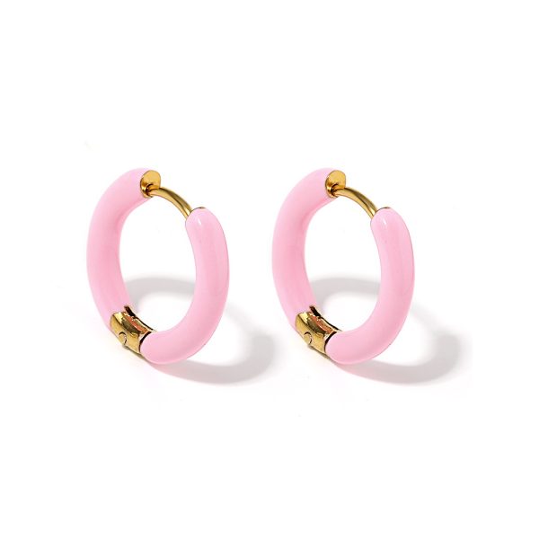 1Pair 18mm Stainless Steel Hoop Earring Stackable - Trendy Dopamine Color Jewelry For Unisex Women Men - Image 19